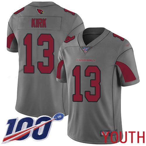 Arizona Cardinals Limited Silver Youth Christian Kirk Jersey NFL Football #13 100th Season Inverted Legend